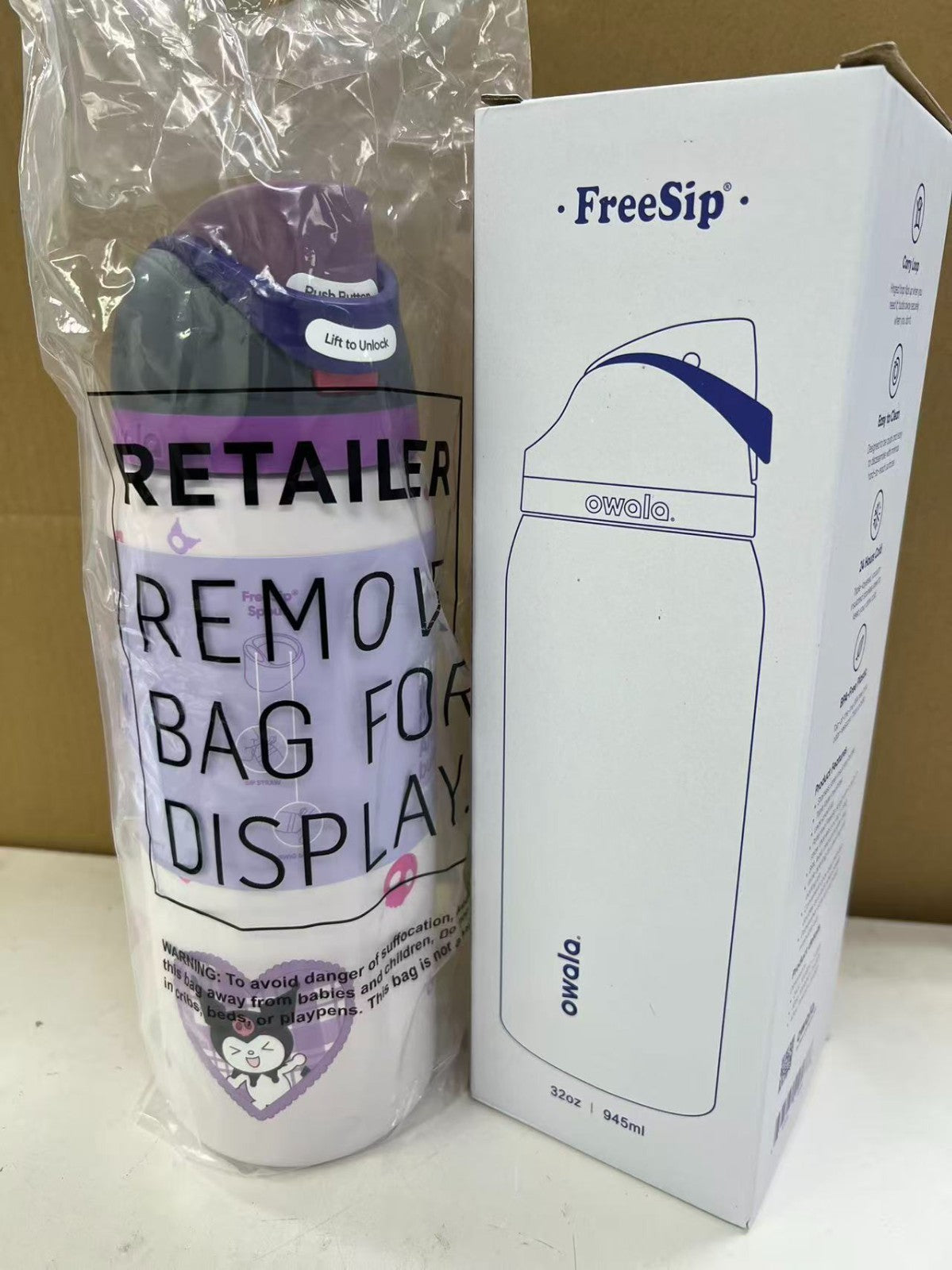 Insulated Water Bottle 32oz with Straw Kuromi Limited Edition