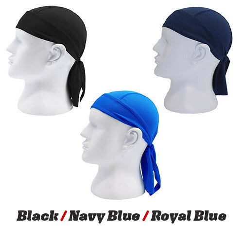 3 Pack Skull Cap Motorcycle Head Wrap Tie Durag Cycling Hat Quick-Drying