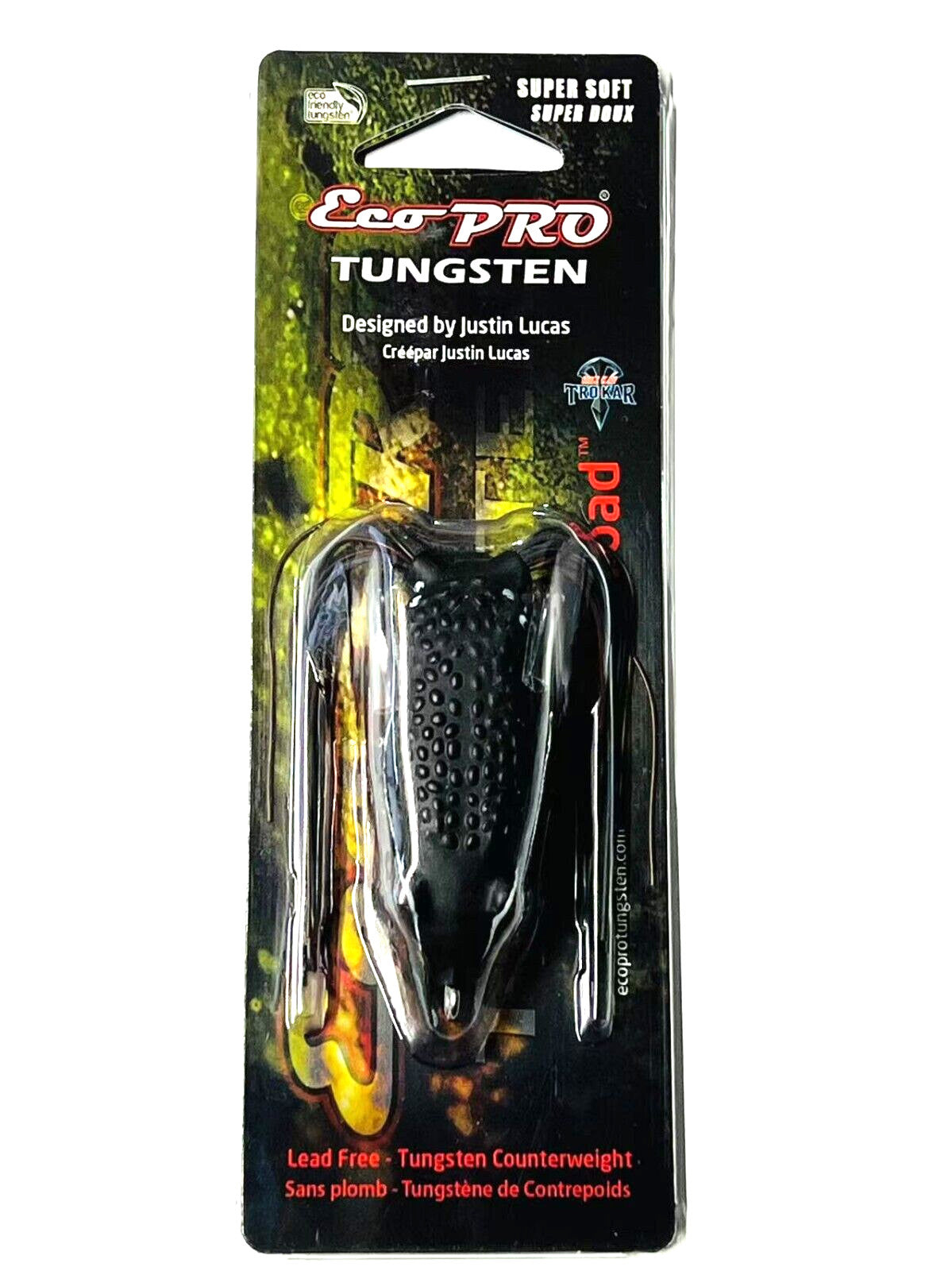 Bass Fishing Frog Lure - Eco Toad Hollow Body Soft Rubber Bait with Hooks