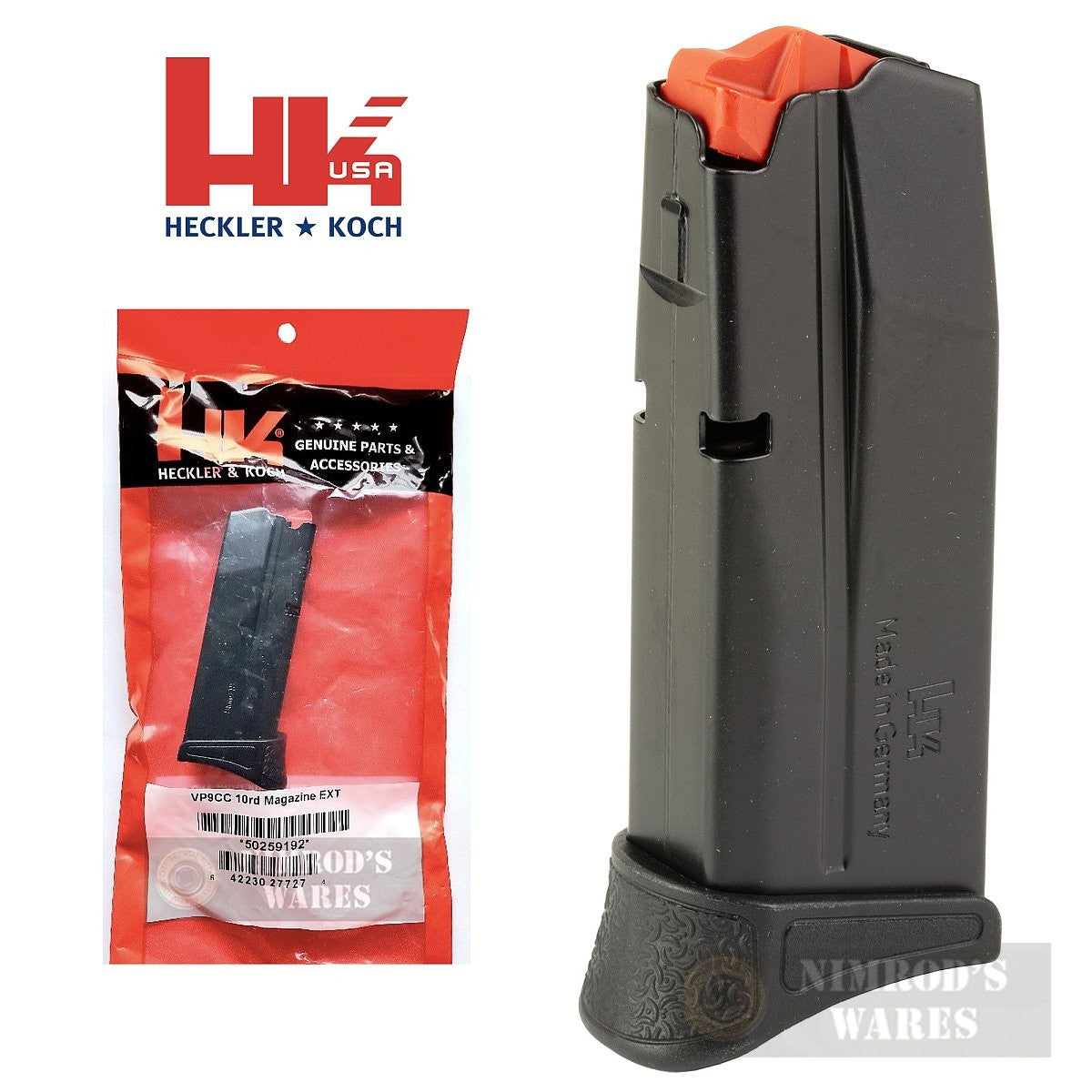 H&K VP9CC 9mm 10-Round Magazine with Finger Extension - Black
