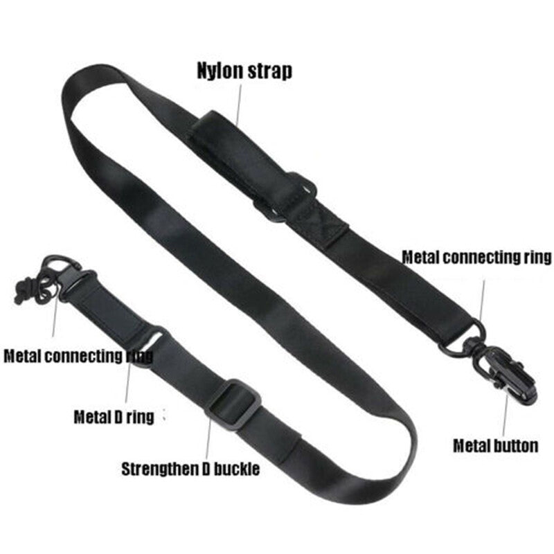 Two Point Tactical Rifle Sling with Quick Detach Nylon Strap Adjustable for Outdoor Shooting
