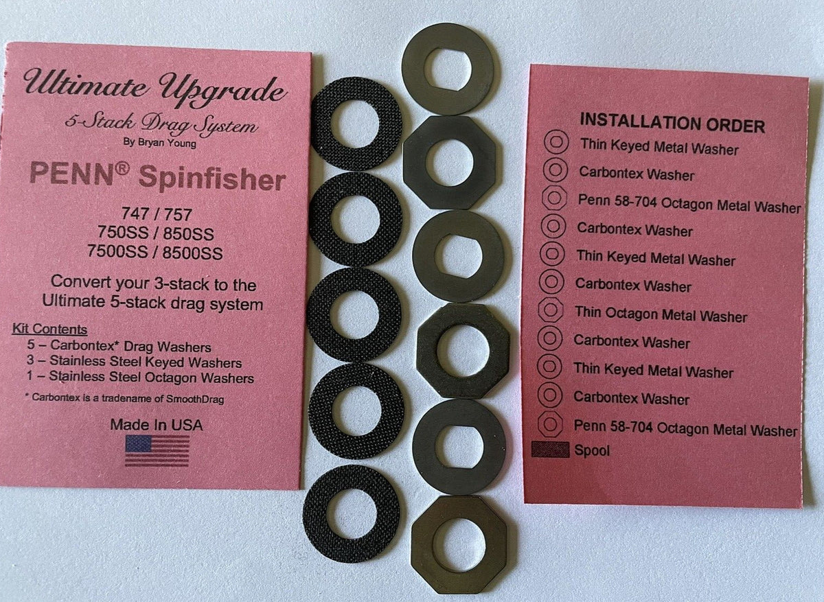 Penn Spinfisher Reel Drag Upgrade Kit - 5 Stack Carbontex System for 704Z 750SS 850SS