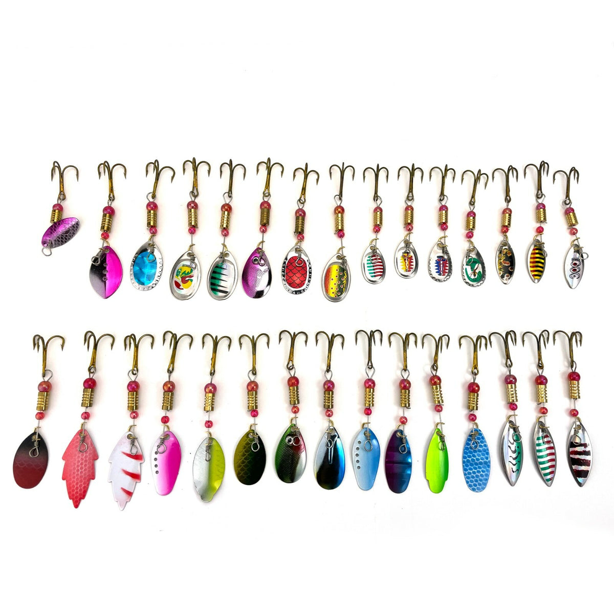 30pcs Fishing Spinner Baits Set for Trout, Bass, Salmon - Metal Lures