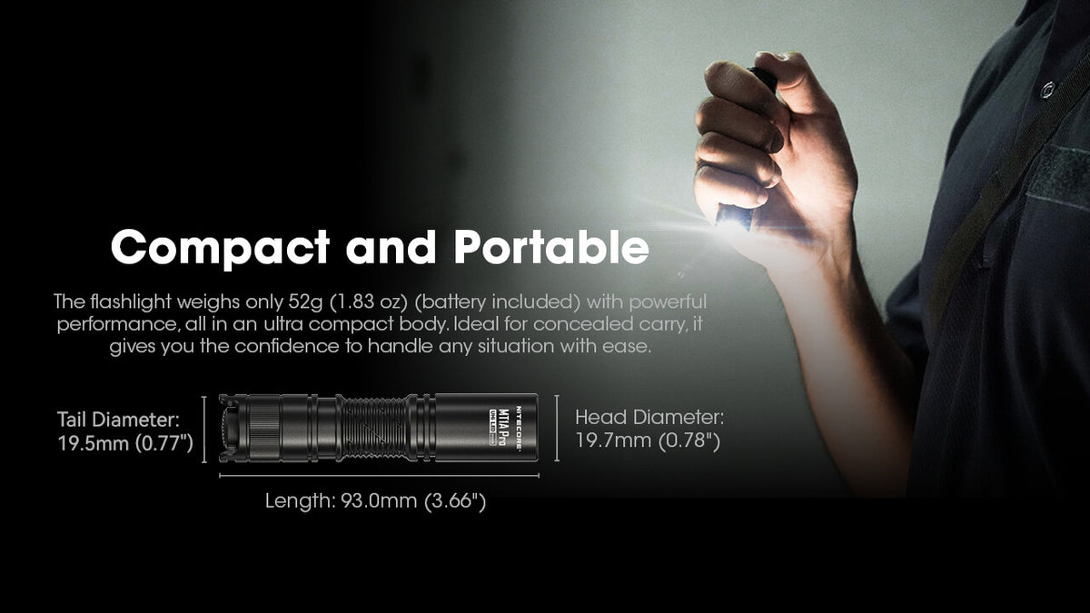 Rechargeable LED Flashlight 800 Lumens Waterproof Compact EDC Torch