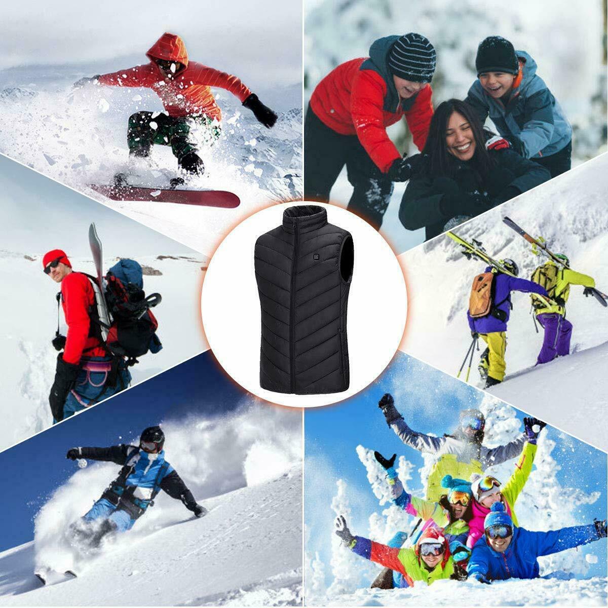 Electric Heated Vest for Men Women USB Warm Clothing with 4 Heating Pads