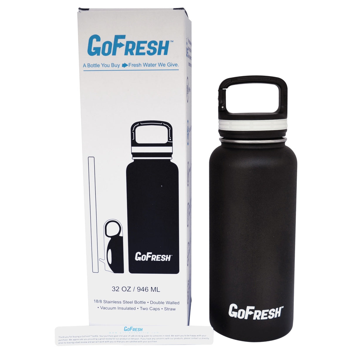 32 oz Stainless Steel Insulated Sport Water Bottle with Straw & Dual Lids
