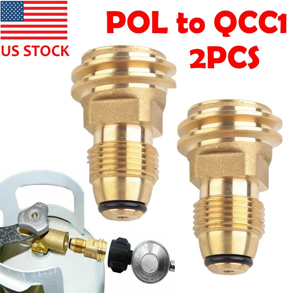 2PCS Propane Tank Adapter Fitting for 100 lb LP Tanks to Type-1 Valve