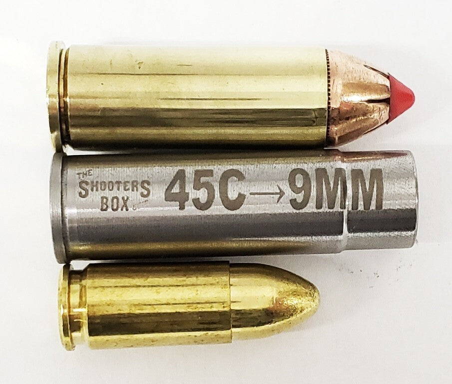 45 Colt to 9mm Luger Chamber Reducer Adapter Set of 6 - USA Made