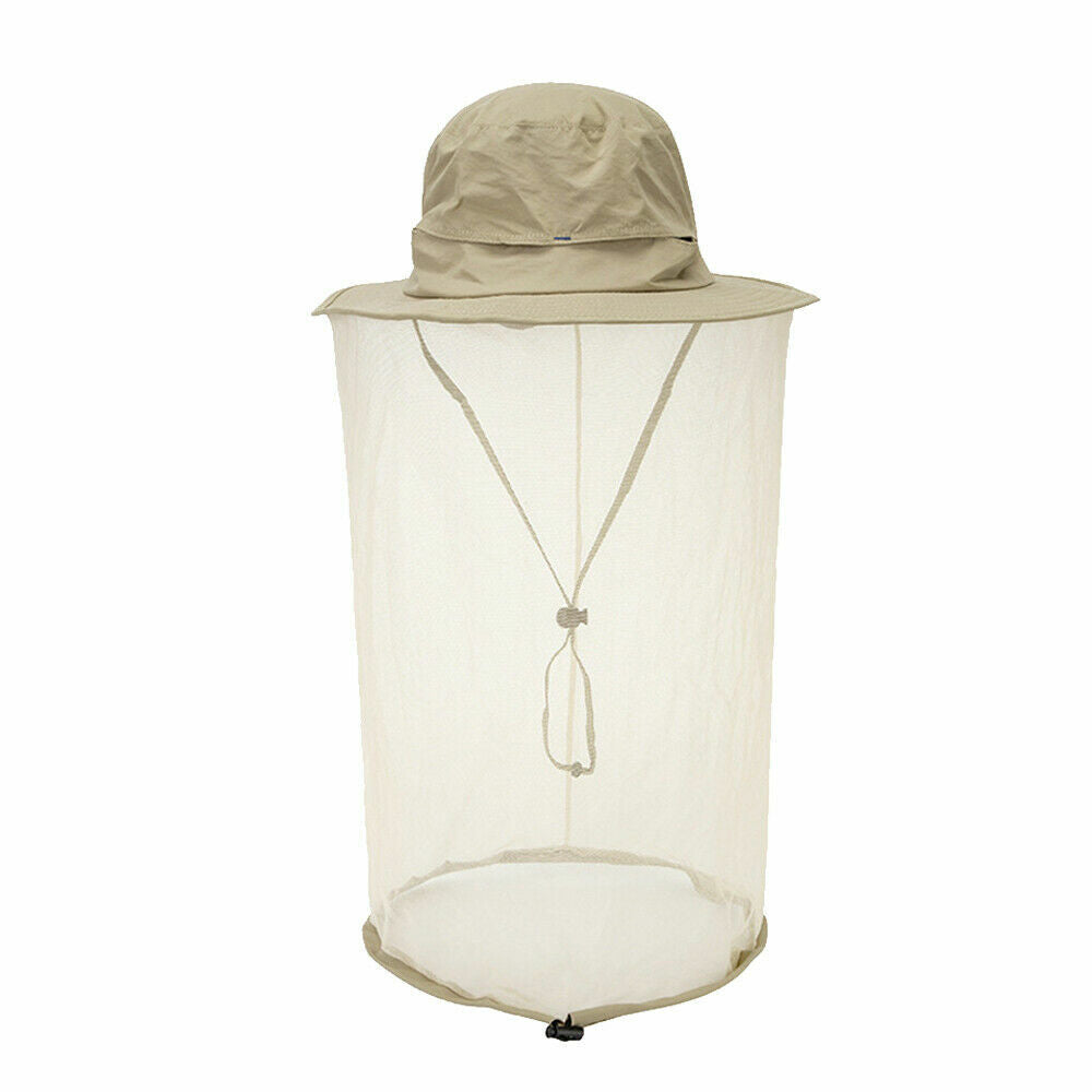 Mosquito Head Net Hat for Outdoor Sun and Insect Protection - Lightweight Mesh Face Cover