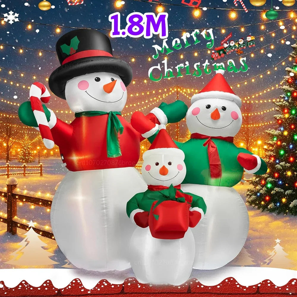 6FT Inflatable Snowman Family Christmas Decoration Waterproof Yard Decor
