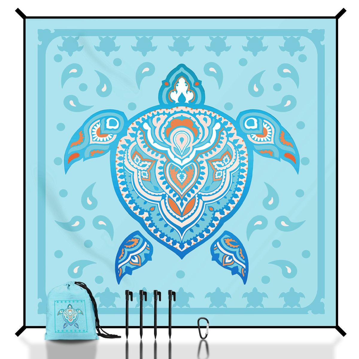 Large Waterproof Sandproof Beach Blanket 79 x 83 Inches Quick Dry Outdoor Mat