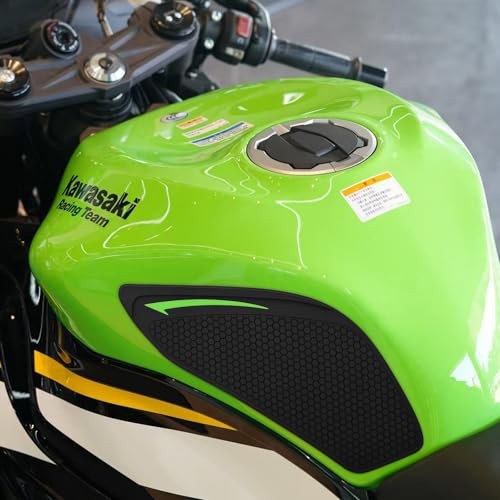 Motorcycle Tank Grip Protector Pads Anti-Slip Honeycomb Green for Kawasaki ZX-6R