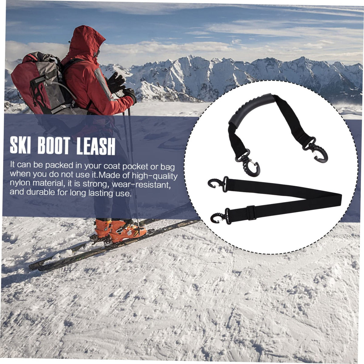 2pcs Ski Boot Carrier Straps for Easy Transportation Snowboard Boot Holder