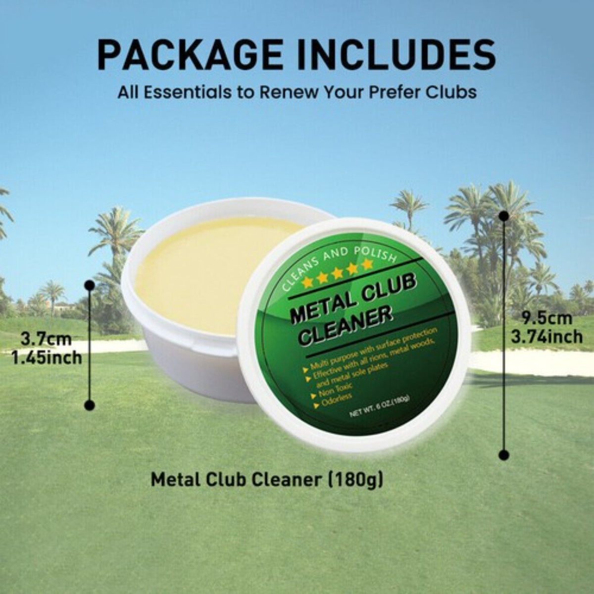 Golf Club Cleaner Kit for Drivers and Irons - Groove Brush Polish & Groove Cleaner