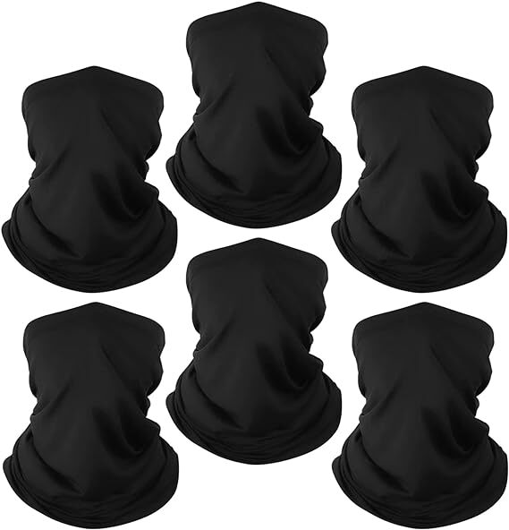 Sun UV Protection Face Masks 6 Pack - Breathable Neck Gaiter & Cover