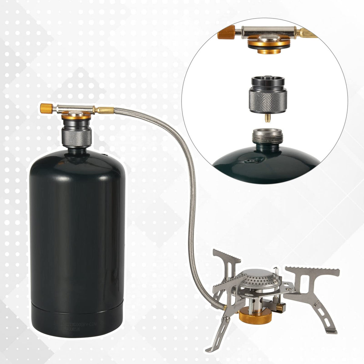 Propane to Butane Adapter for Camping Stoves - 1 lb Gas Conversion