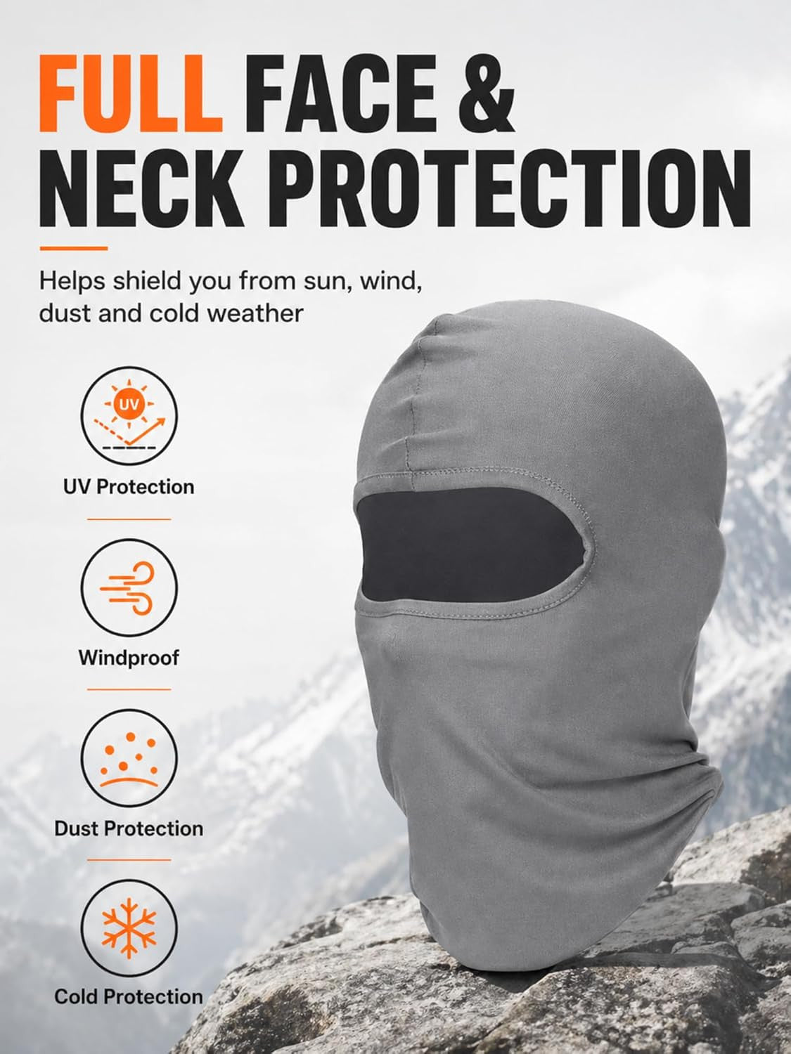 Men's Full Face Ski Balaclava Mask 6 Pack Winter Face Covering