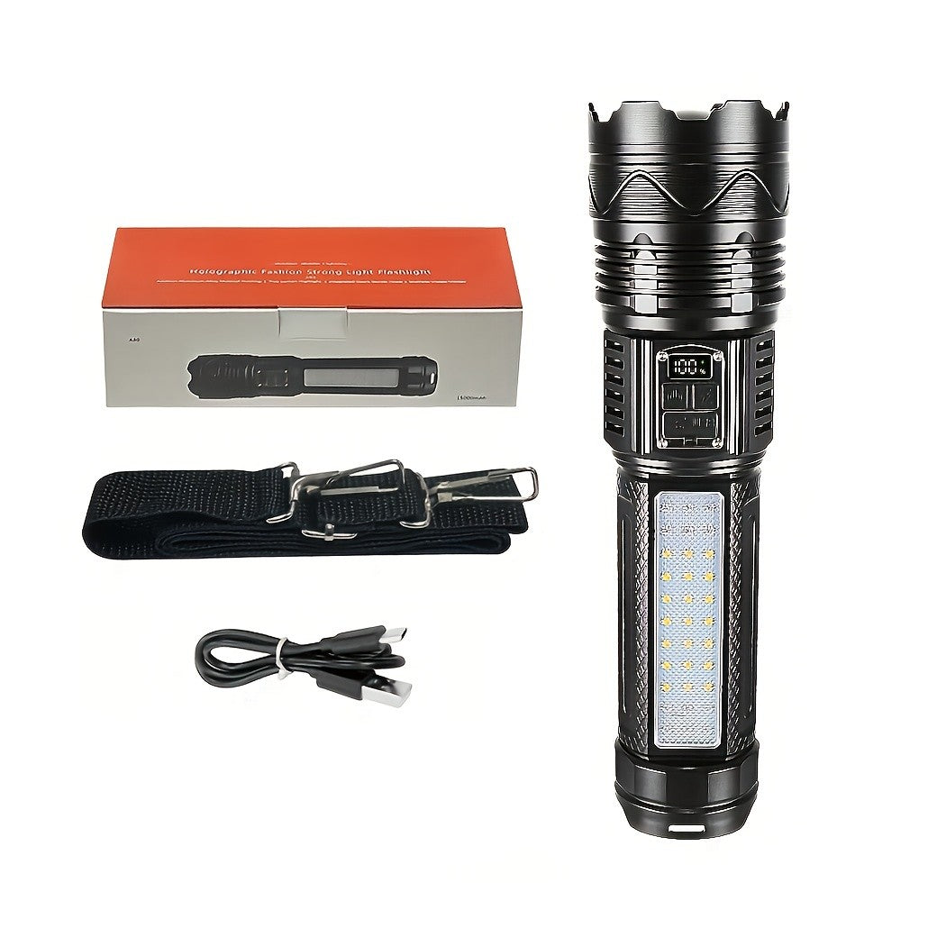 Super Bright Rechargeable LED Searchlight with Long Range Torch - Waterproof & Portable