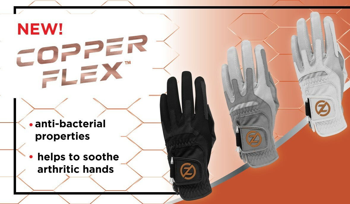 Men's Copper Infused Golf Glove - Zero Friction, Universal Fit, Antibacterial, Flexible, Durable