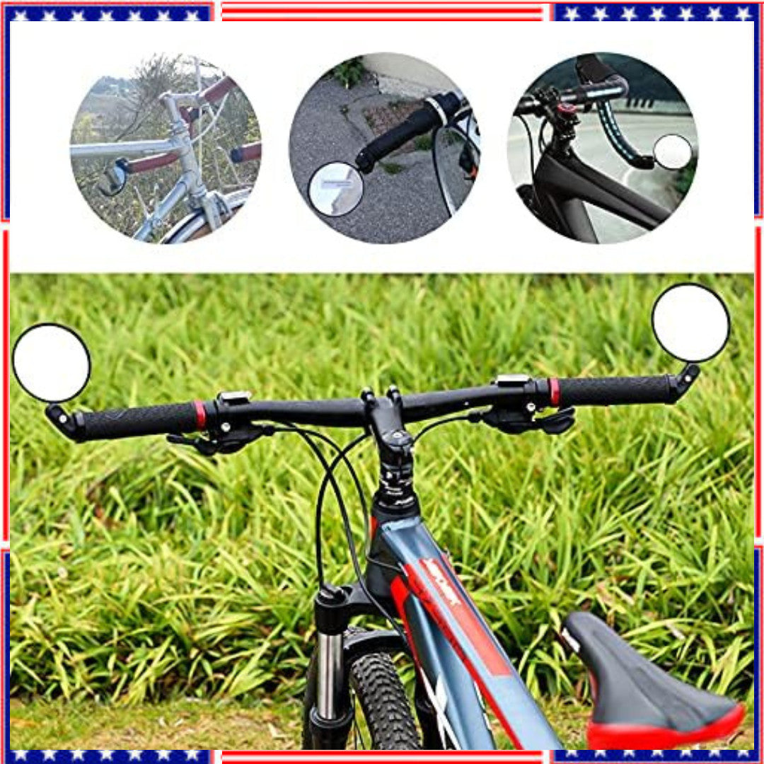 Adjustable Bicycle Rearview Mirror Set - Handlebar Bike Mirrors 2 Pack