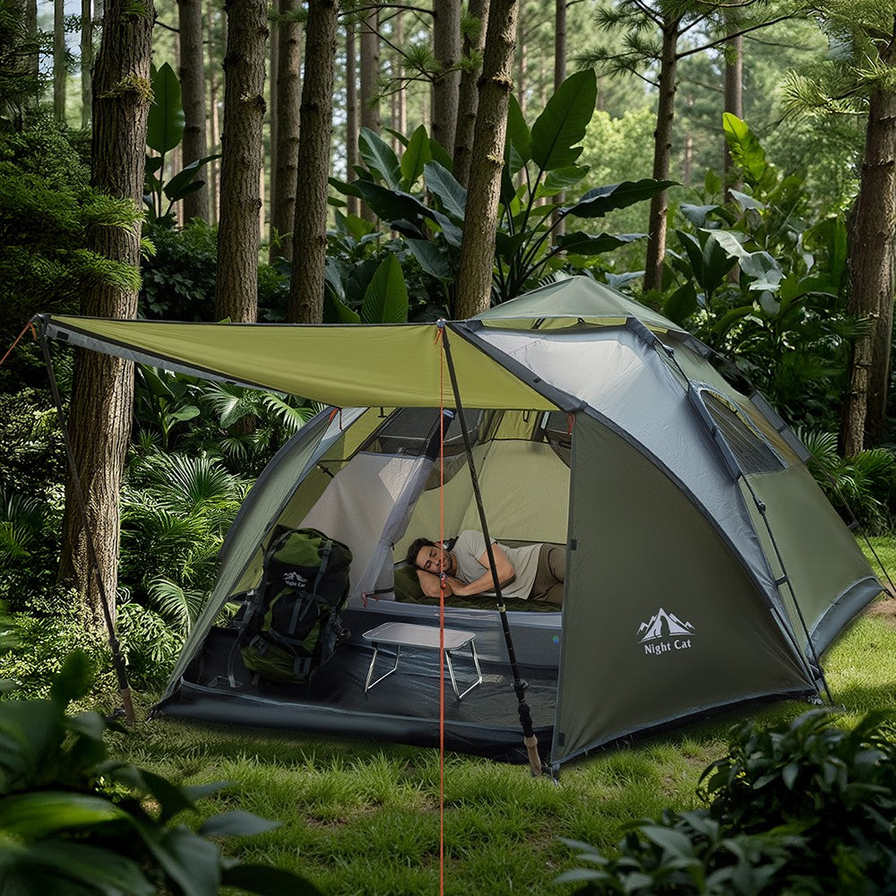 Automatic Waterproof Camping Tent for 3-4 People with Portable Design