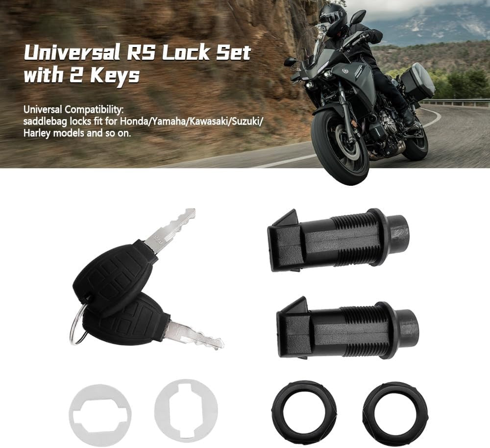Motorcycle Saddlebag Locks Hardware Kit Universal Fit for Harley Honda Yamaha