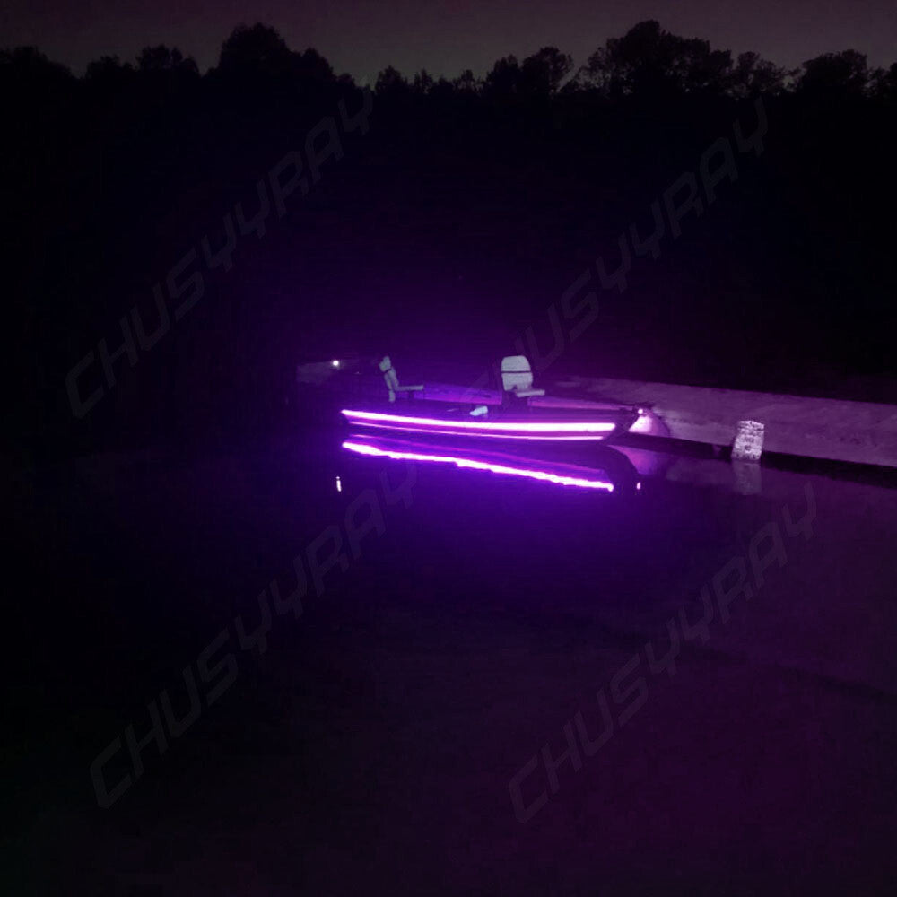 16ft LED UV Night Fishing Light Strip Waterproof Purple UV & White LED
