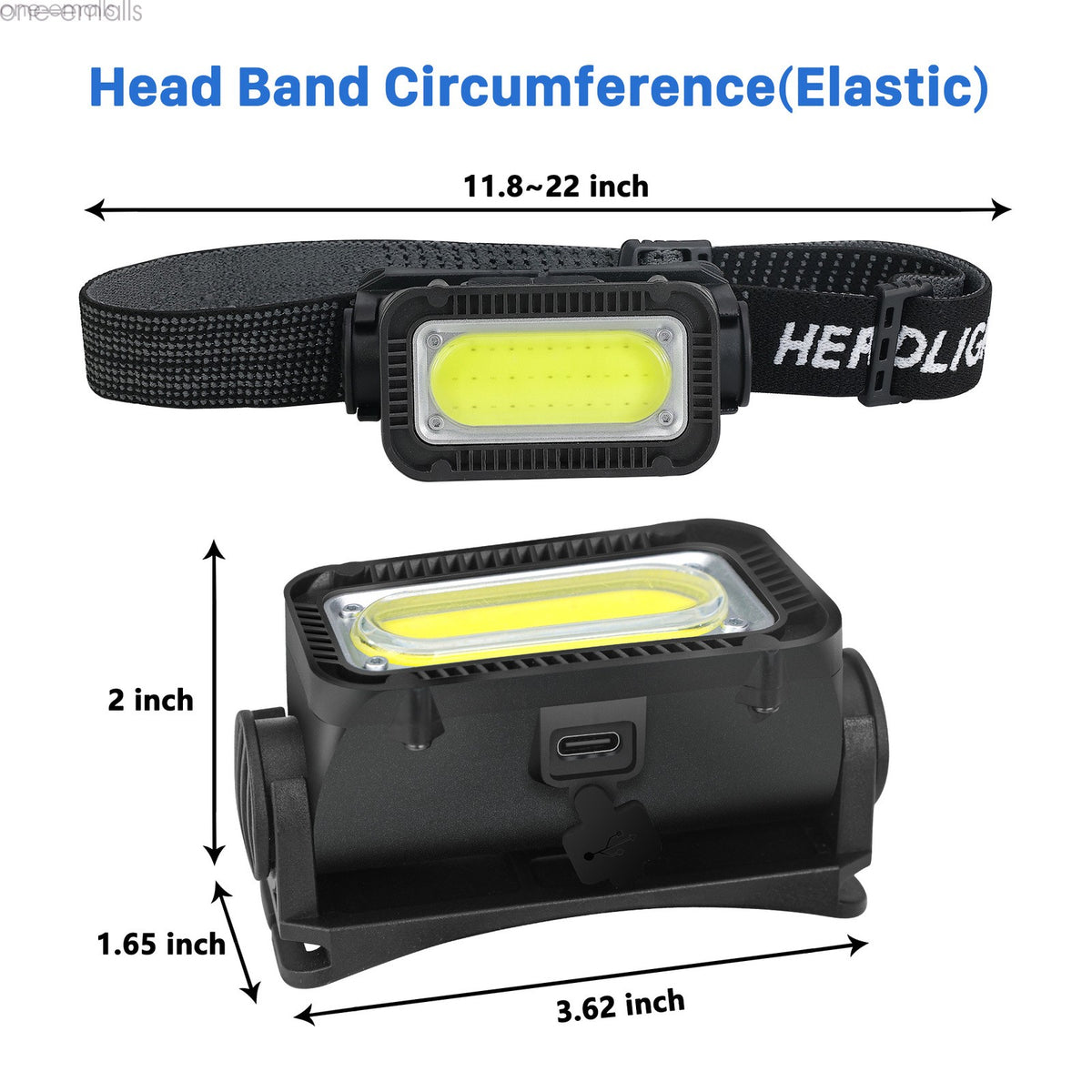Rechargeable LED Headlamp with COB Light and Red Light for Outdoor Work