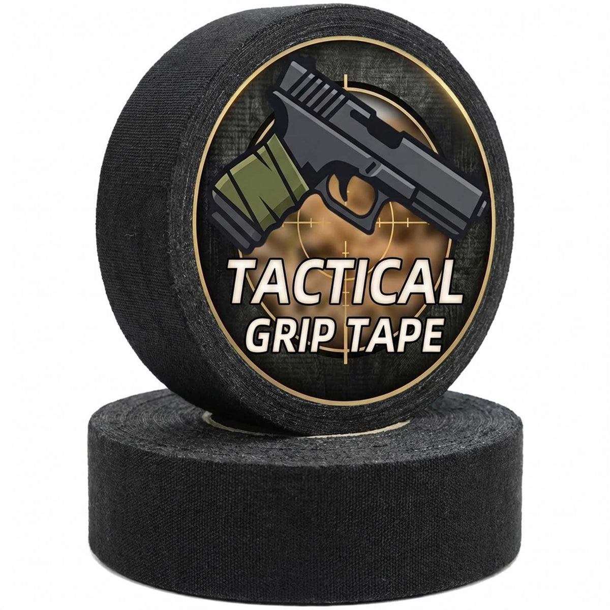 Tactical Grip Tape for Firearms & Sports Equipment - Non-Reflective, No Residue, Black, 2 Rolls