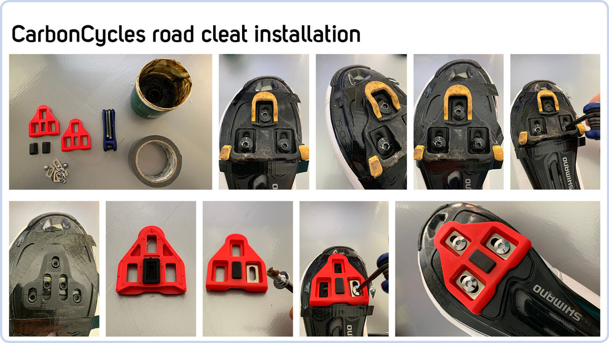 Bike Cleats - LOOK KEO Compatible CarbonCycles 74g with Screws & Washers