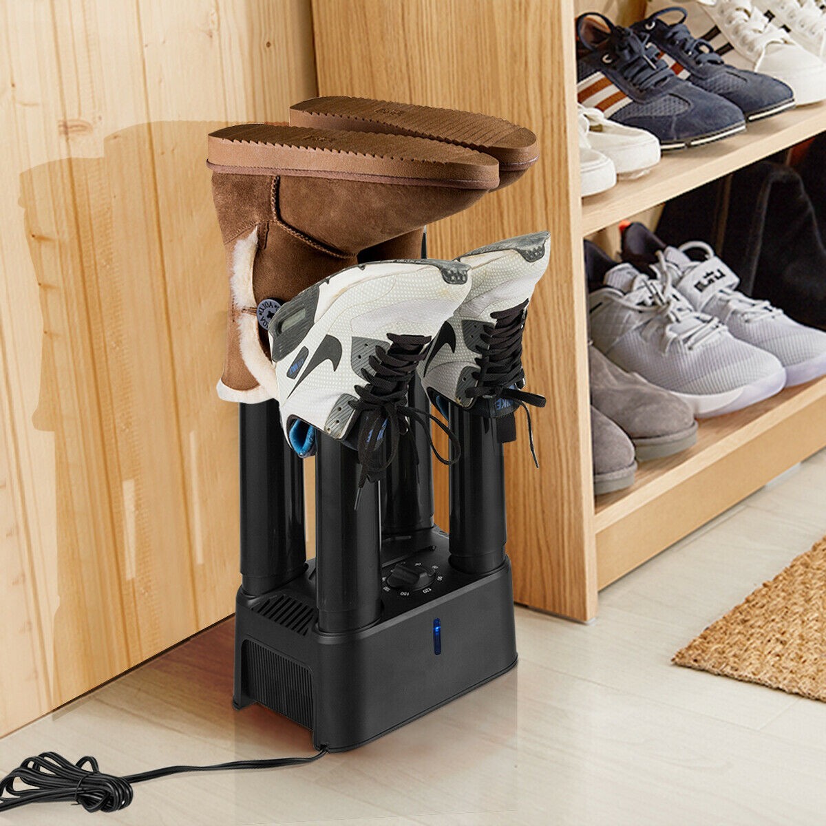 Electric Shoe Dryer with Timer and Odor Prevention for Boots & Gloves