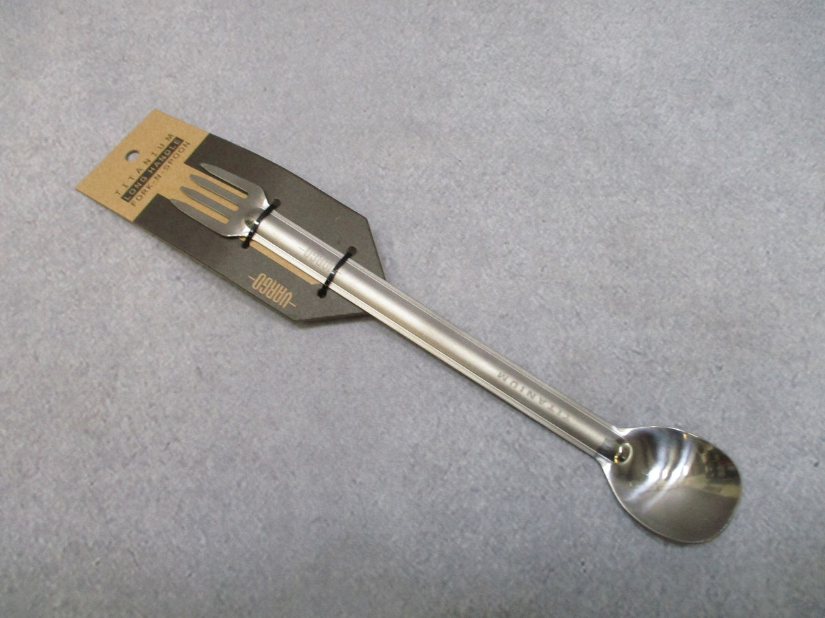 Titanium Camping Utensil Fork and Spoon Long Handle Lightweight Outdoor Tool