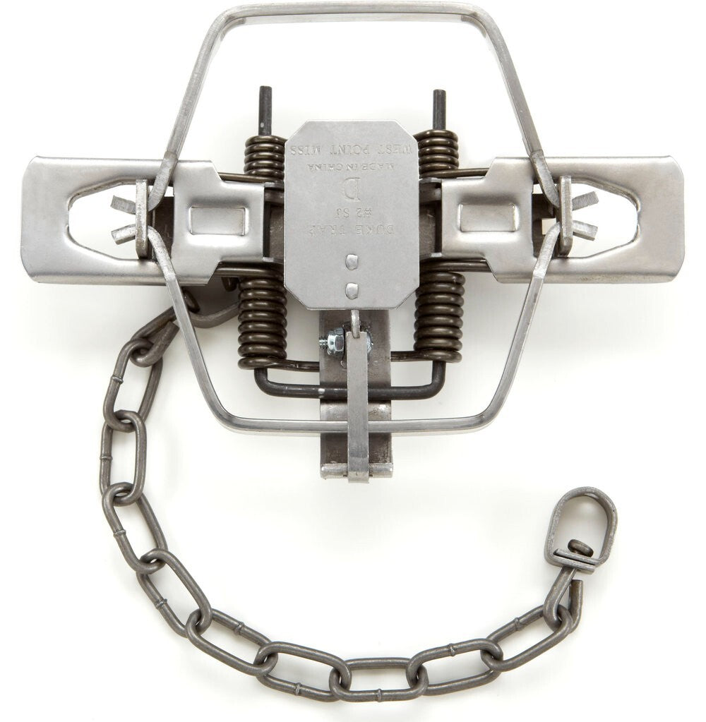 (PK6) Duke #2 Square Jaw Coil Spring Trap for Coyote, Bobcat, Fox Trapping