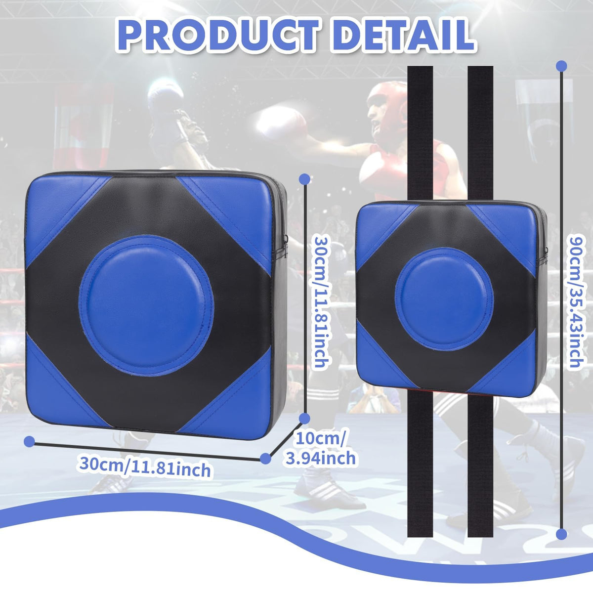 Wall Boxing Focus Target Pad Foam Training Equipment Adjustable Blue