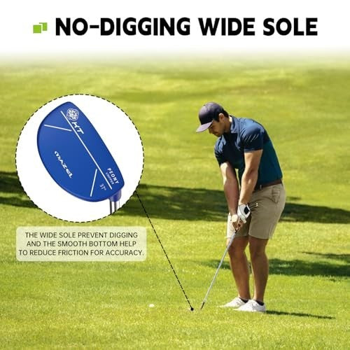 Golf Chipper 37° Right Hand Stainless Steel Wide Sole Blue - Short Game Club