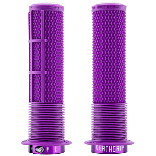 DMR Flanged Deathgrip2 Thin Bike Handlebar Grips - Purple, 130mm