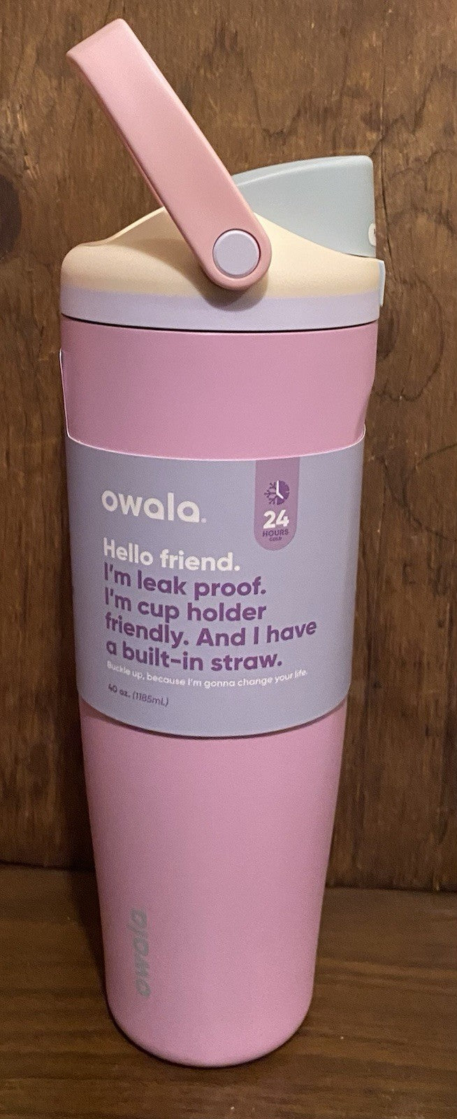 40 oz Stainless Steel Insulated Tumbler with Straw - Cotton Candy Sky