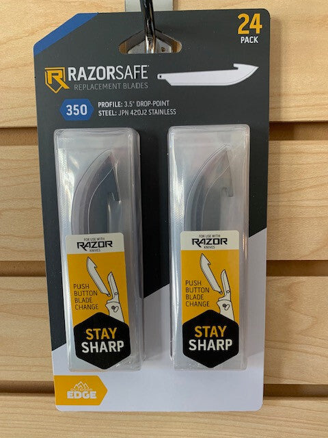 Replaceable 3.5-Inch Blades for Outdoor Edge Razor Series, Set of 24