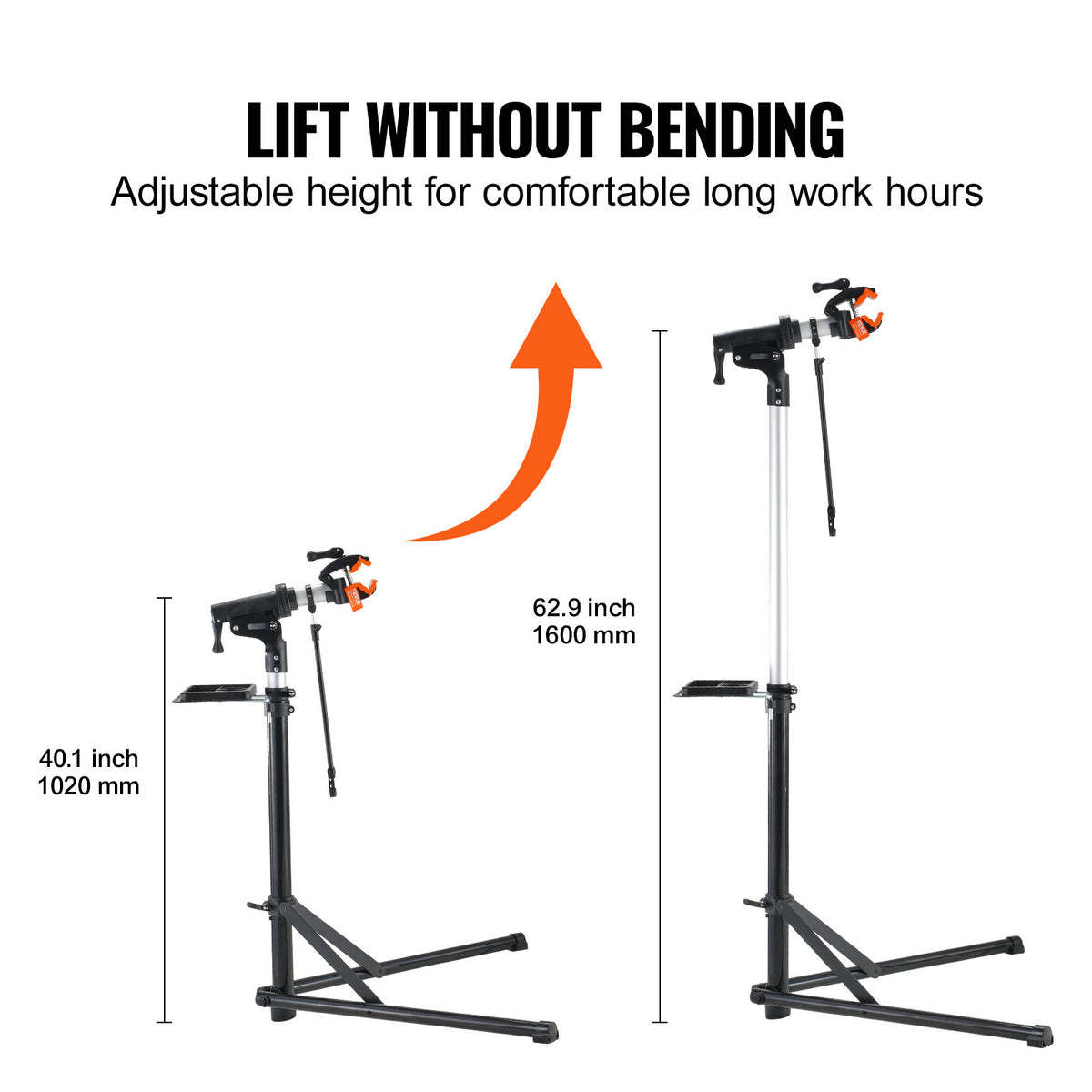 Bike Repair Stand Heavy-Duty Aluminum Folding Bicycle Work Stand with Adjustable Height and 66LBS Capacity