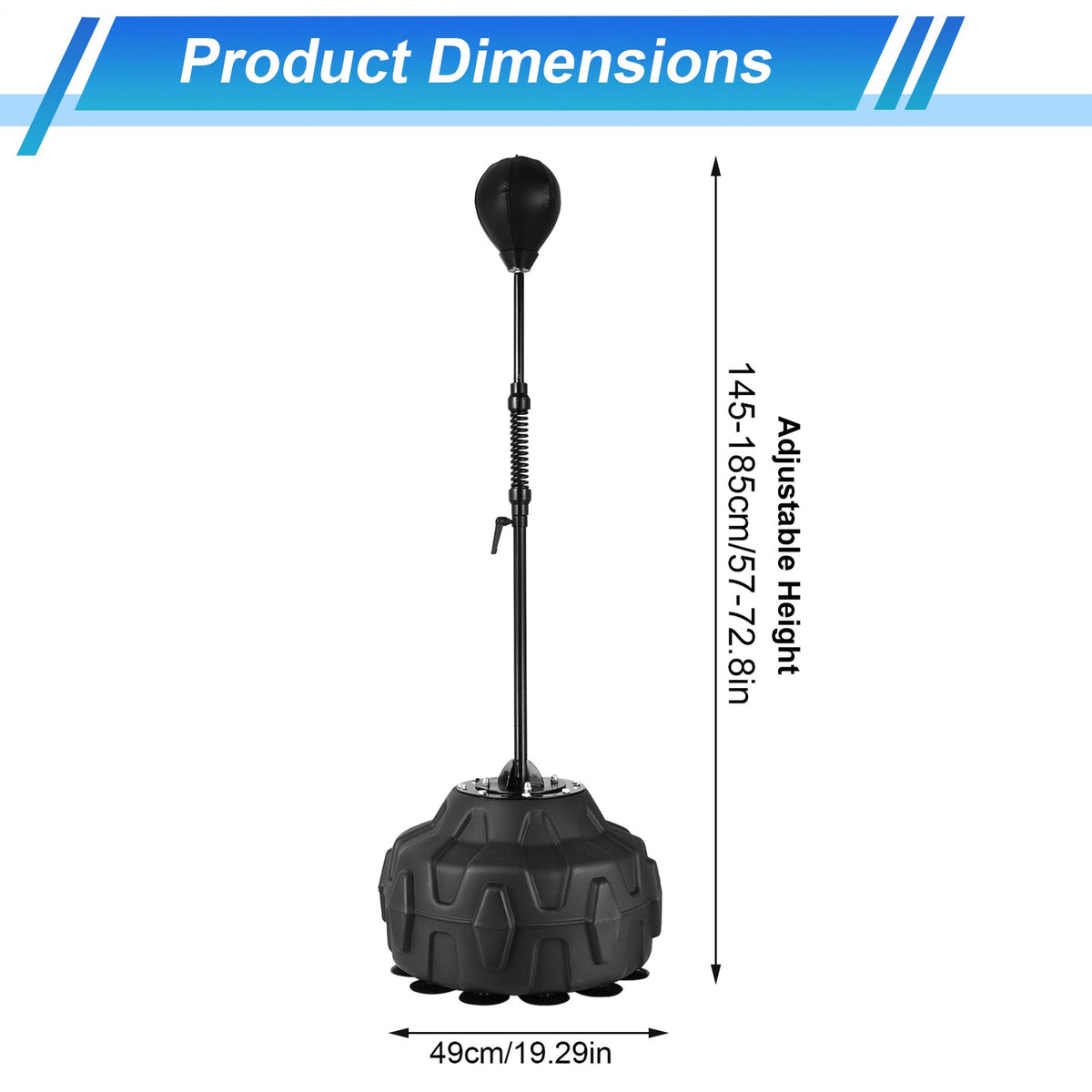 Freestanding Reflex Punching Bag with Adjustable Height - Boxing & Martial Arts Training Equipment