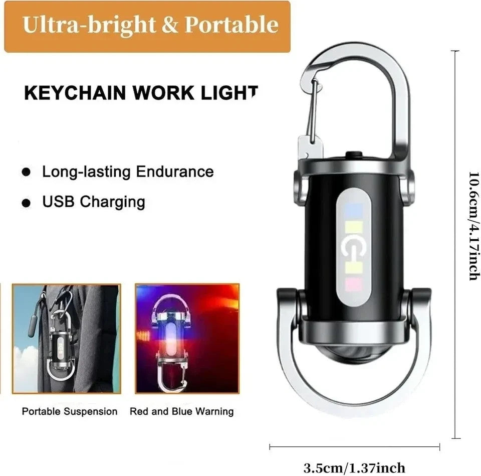Rechargeable Mini LED Keychain Flashlight Waterproof Portable Torch for Camping