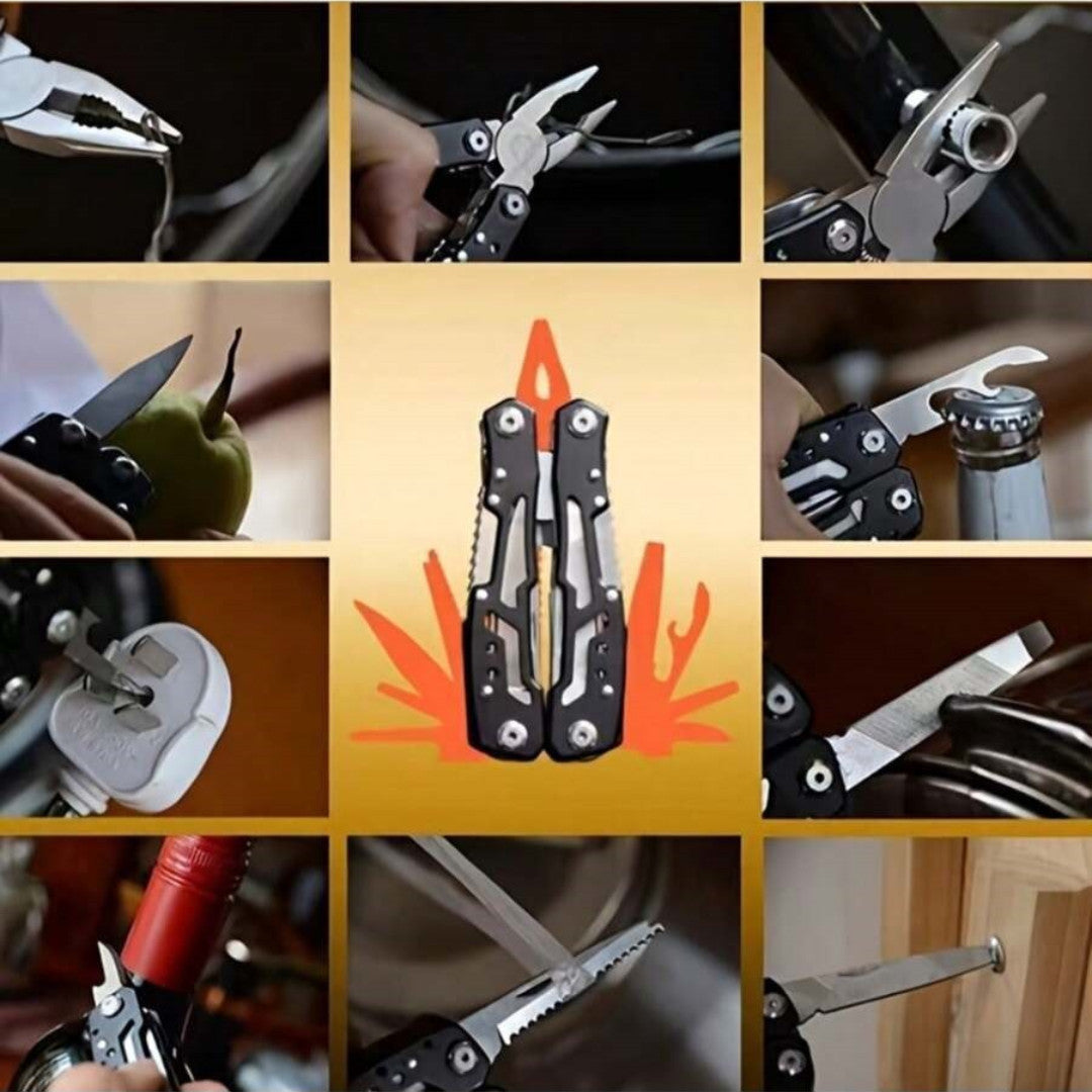 14-in-1 Mini Multi Tool Pliers Keychain Camping EDC Stainless Steel