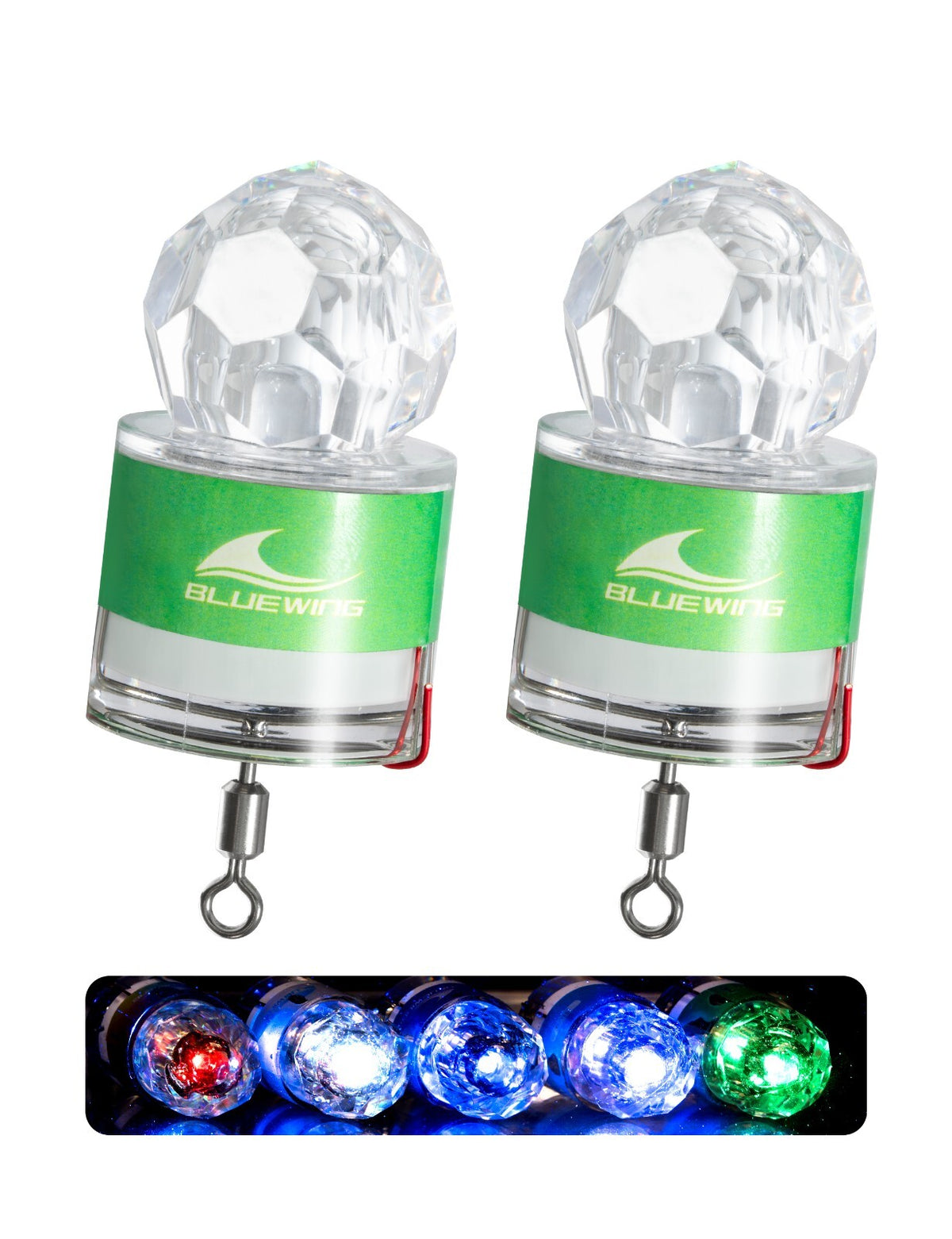 2-Pack Deep Drop Fishing Lights Waterproof LED Submersible Lights for Night Fishing