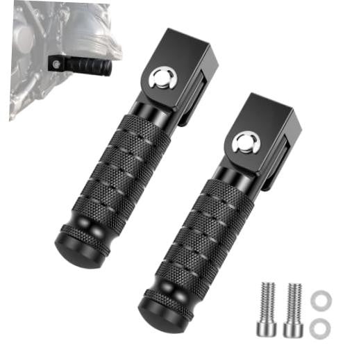 M8 Motorcycle Foot Pegs 2-Pack Foldable Anti-Skid Bike Pegs for Motorcycles & ATVs