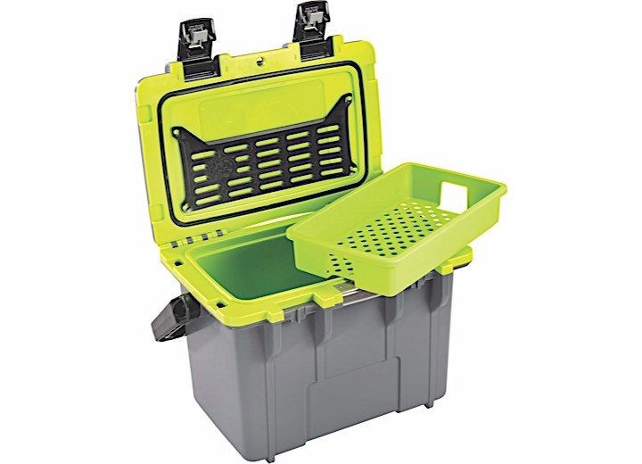 14 Quart Insulated Cooler Box - Dark Gray and Green Portable Food & Beverage Carrier
