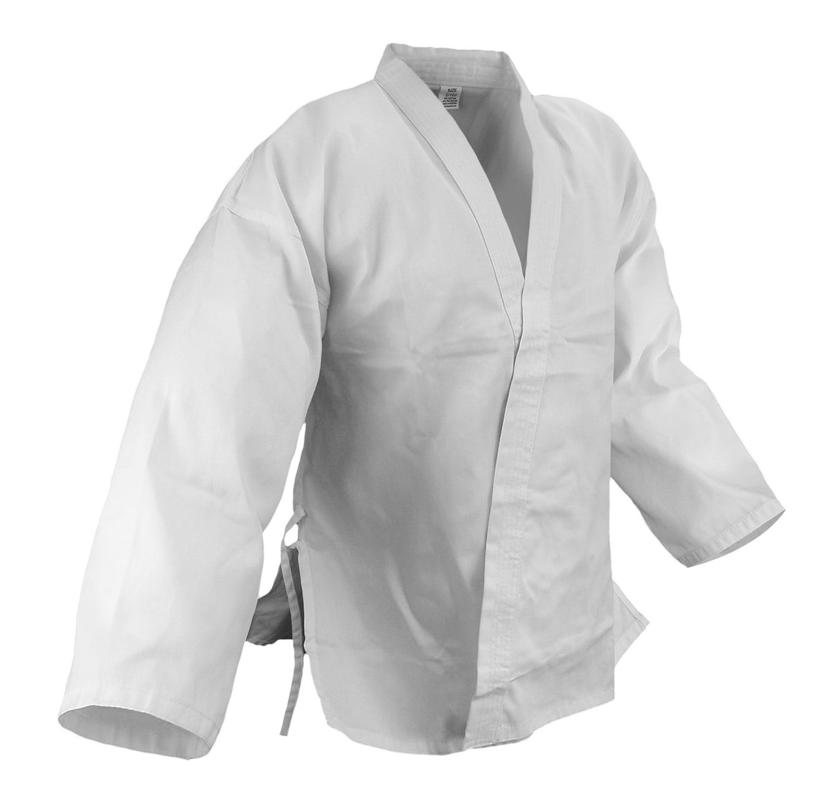 White Karate Gi Uniform Set 7.5oz Cotton-Poly Blend with Belt - Size 9