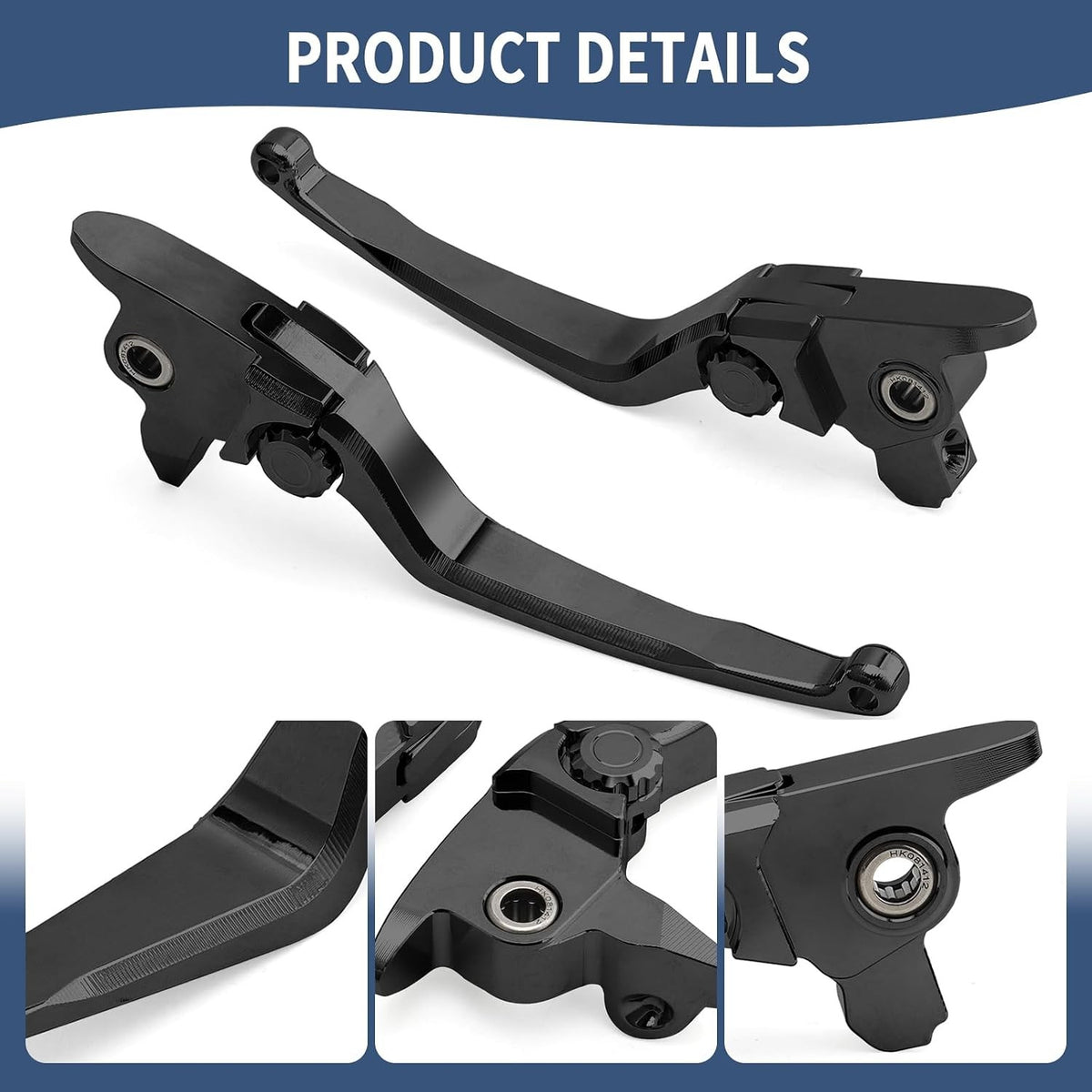 Adjustable Motorcycle Brake & Clutch Levers Set Black CNC Aluminum Short Handle