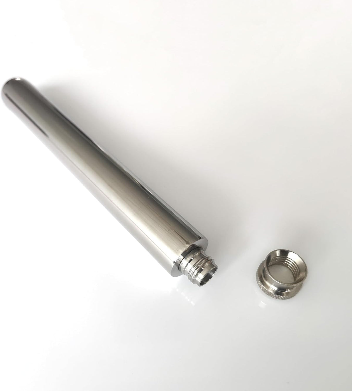 Stainless Steel 2oz Portable Water Bottle Flask with Funnel - Mirror Finish