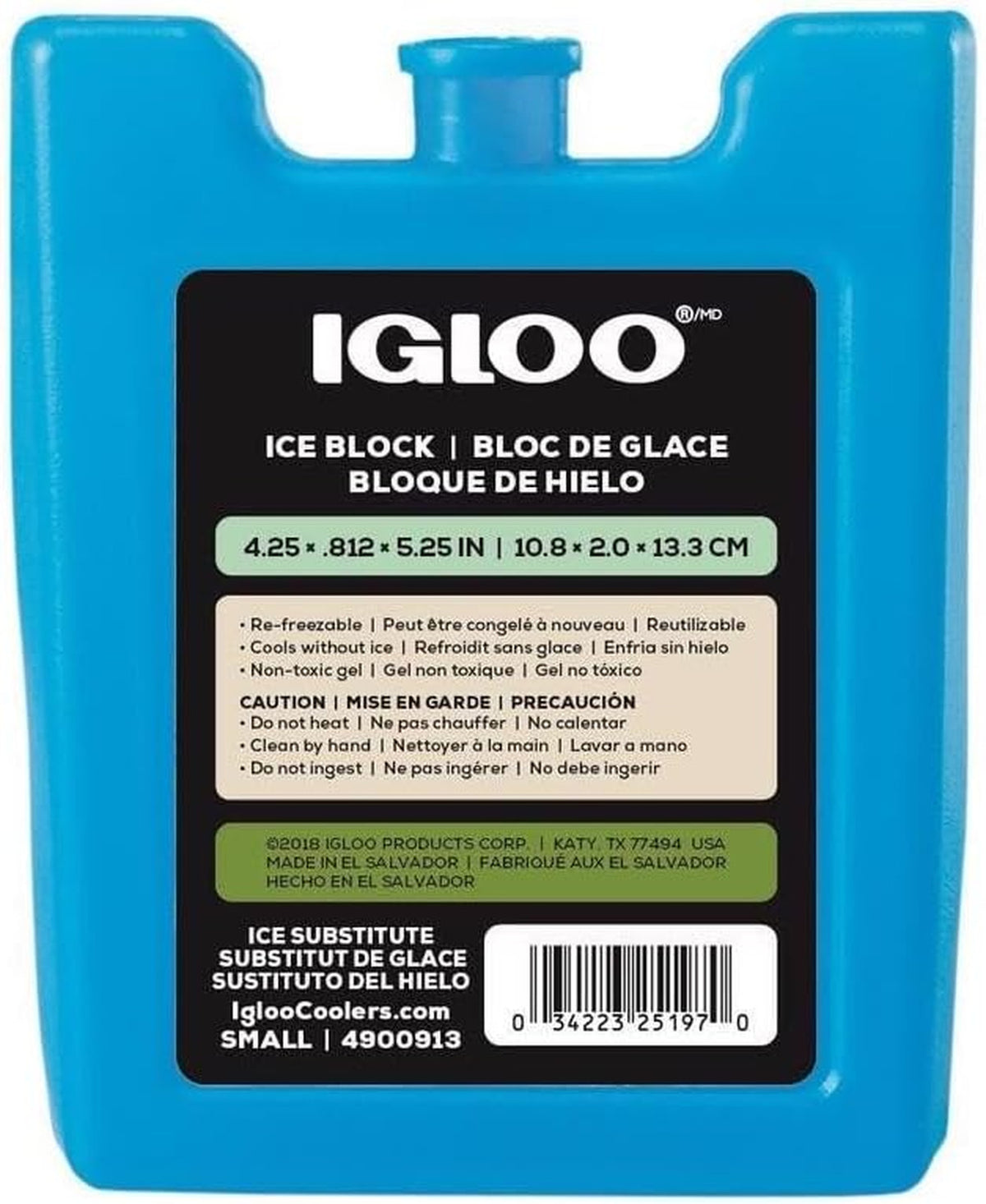 Reusable Ice Gel Pack 6.8 oz Blue for Coolers & Food Storage