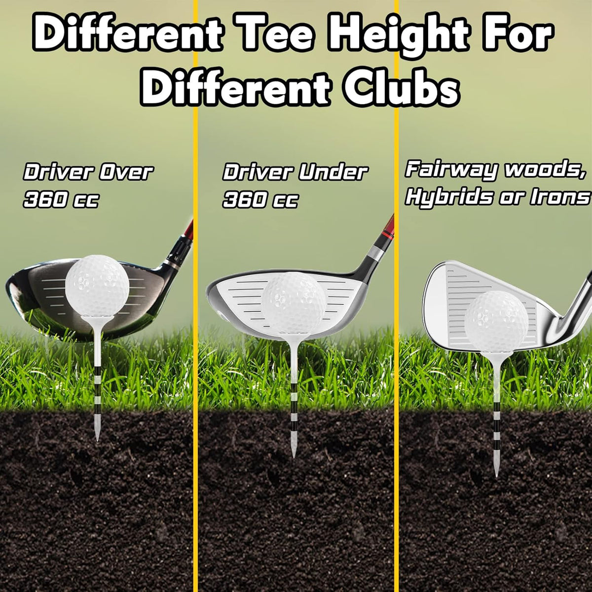 Unbreakable Plastic Golf Tees 3 1/4-Inch Pack of 50 with Big Cup Design